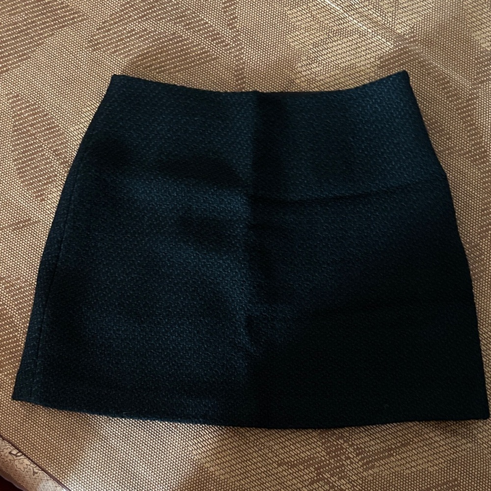 Theory Black Textured Mini Skirt